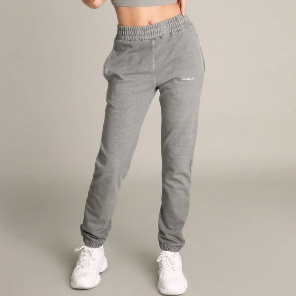 Unlabeled by Anna Petrosian Jogger Pants Ash Gray Cotton Women M Athleisure